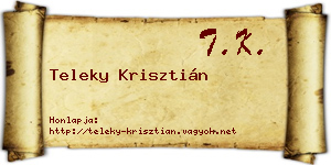 Teleky Krisztián névjegykártya